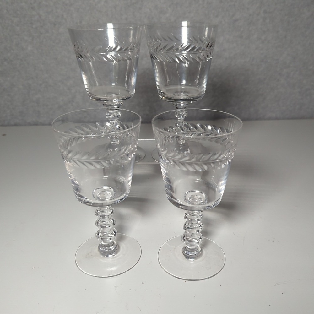 Vintage Woodstock by TIFFIN-FRANCISCAN Claret Wine / Water 6.25" Set Of 4